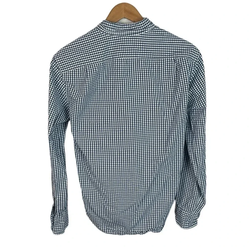BF1306 Men’s J. Crew Flex Washed SLIM Untucked Gingham Print Button Shirt M